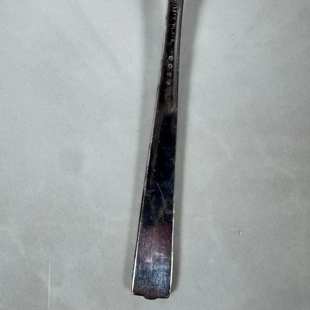 Oneida Nobility Plate‎ Silver Plated Bouillon Soup Spoon Caprice Floral Pattern